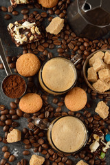 Espresso in a glass cup