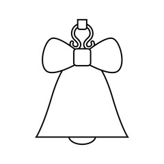 Bell line icon. Flat Vector icon - illustration of christmas bell icon isolated on white.