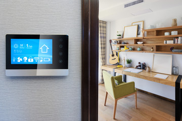 smart screen with smart home with modern study