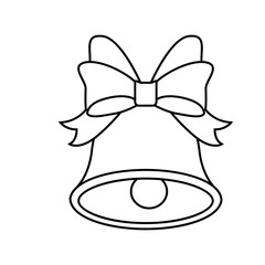 Bell line icon. Flat Vector icon - illustration of christmas bell icon isolated on white.