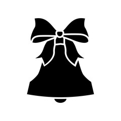 Bell. Flat Vector icon - illustration of christmas golden bell icon isolated on white.