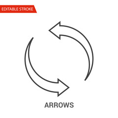 Fototapeta premium Arrows Icon. Thin Line Vector Illustration