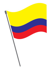 Fototapeta na wymiar Columbia waving flag with official colors and proportion correctly design with vector illustration
