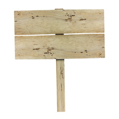 Wooden sign isolated on white