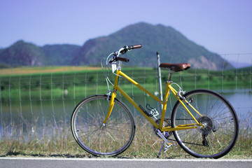 Obraz premium The yellow bicycle.