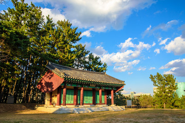 Fototapeta na wymiar Yangyang, Gangwon-do, South Korea - Donghaesinmyo (The shrine for the Ease Sea God)