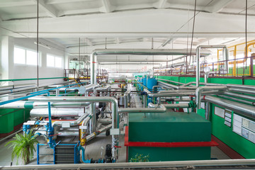 Modern boiler room, steam and hot water generation.