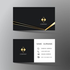 Modern business card template design. With inspiration from the abstract. Contact card for company. Two sided black