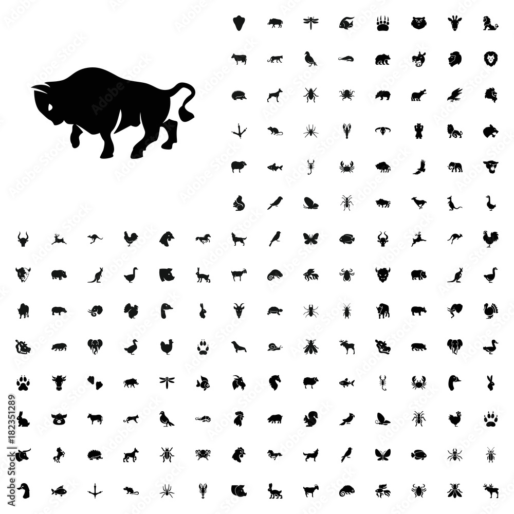 Wall mural buffalo icon illustration. animals icon set for web and mobile.