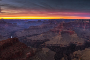 Fototapeta na wymiar The Grand Canyon's Hopi Point overlook at sunset