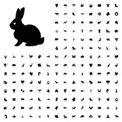 Rabbit icon illustration. animals icon set for web and mobile.