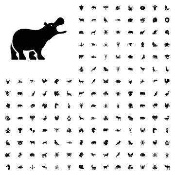 Hippopotamus icon illustration. animals icon set for web and mobile.