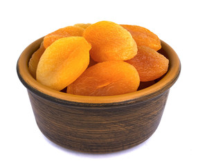 dried apricots isolated on white background