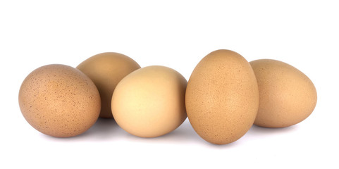 Eggs on White Background