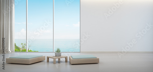 Indoor Plant On Wooden Coffee Table And Minimal Furniture