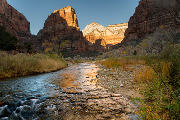 Zion Sunset Over River