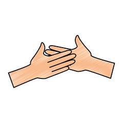hands giving the five vector illustration design