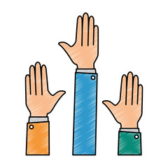 hands up isolated icon vector illustration design