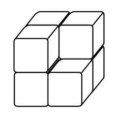 Obraz premium cube with blocks icon vector illustration design
