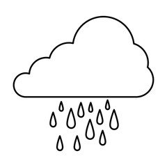 cloud silhouette with rain drops vector illustration design