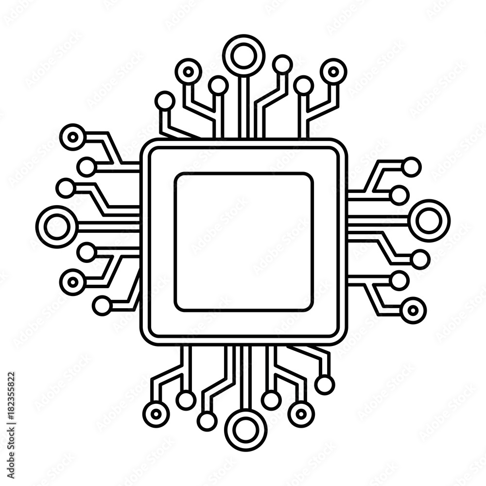 Wall mural processor circuit isolated icon vector illustration design