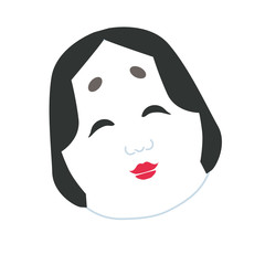おかめ　おたふく　イラスト
