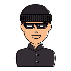 thief avatar character icon vector illustration design