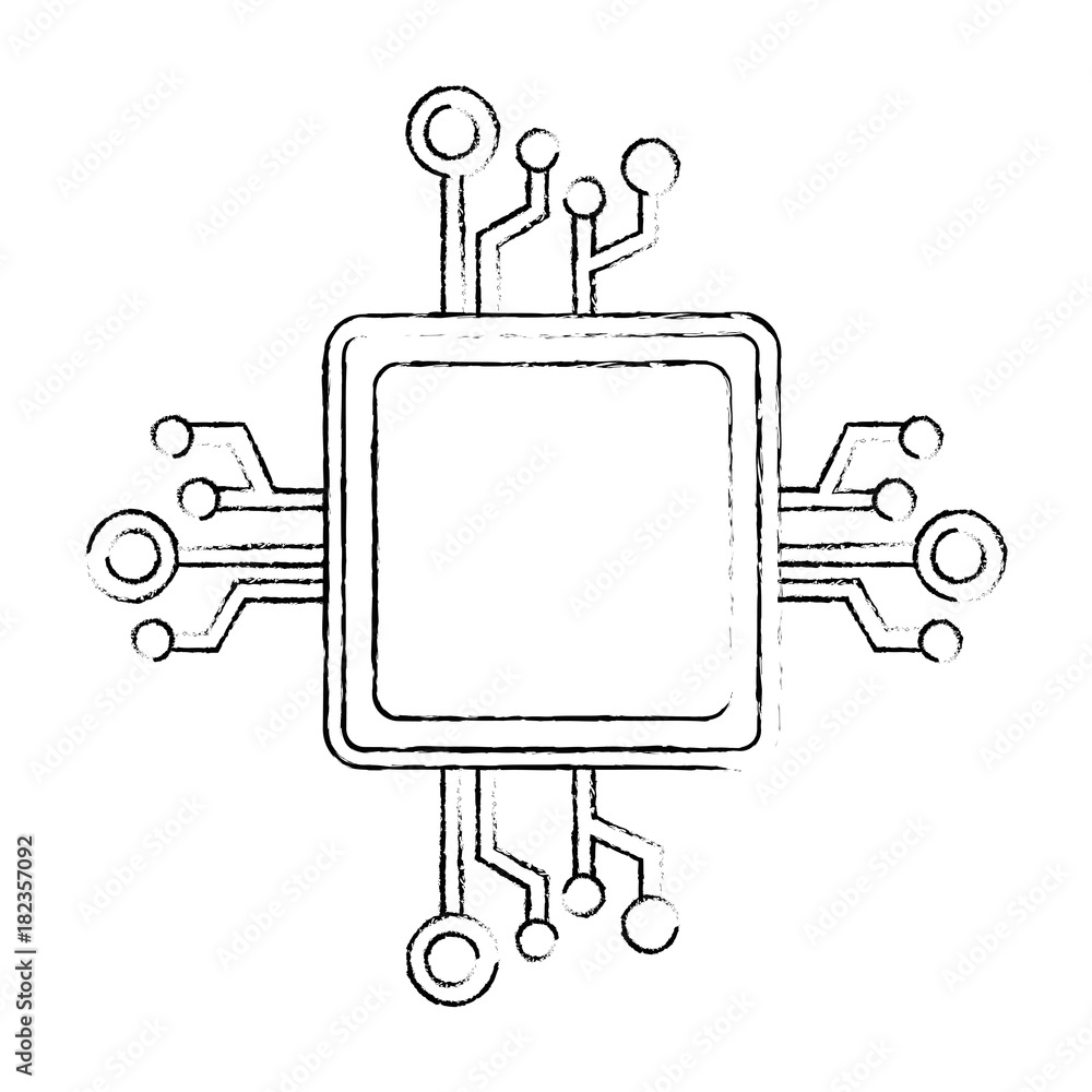 Poster processor circuit isolated icon vector illustration design
