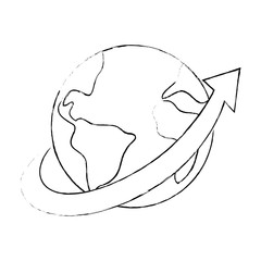 world planet earth with arrow vector illustration design