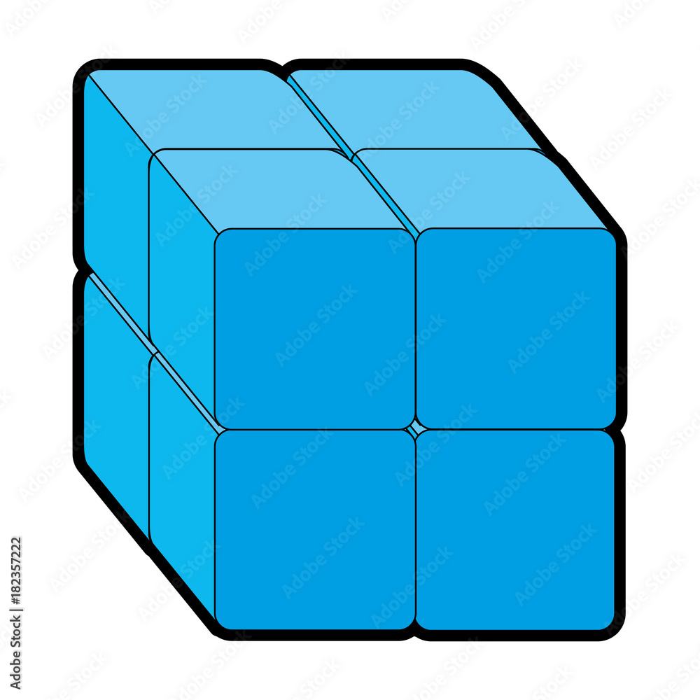 Poster cube with blocks icon vector illustration design