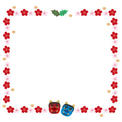 節分　枠　素材　イラスト
