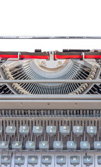 feuille blanche sur ancienne machine &agrave; &eacute;crire portative 