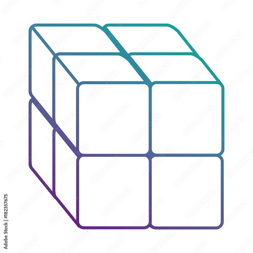 Poster cube with blocks icon vector illustration design