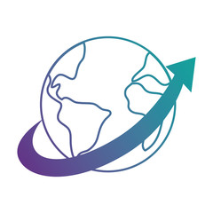 world planet earth with arrow vector illustration design