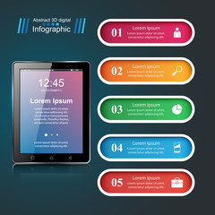 Digital gadget, smartphone tablet icon. Business infographic. Vector eps 10