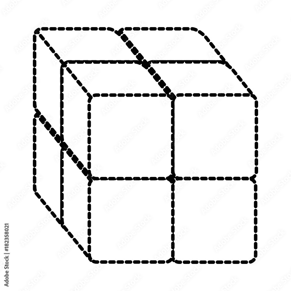 Poster cube with blocks icon vector illustration design