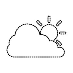 cloud silhouette with sun vector illustration design