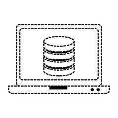 laptop computer with data disk vector illustration design