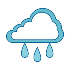 cloud silhouette with rain drops vector illustration design