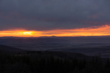 Sunset over mountain