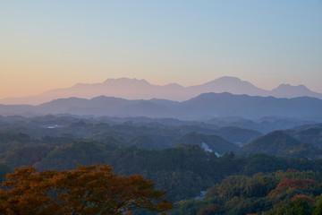 Naklejka premium 岡城跡から望む夕日