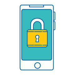 smartphone device with padlock vector illustration design