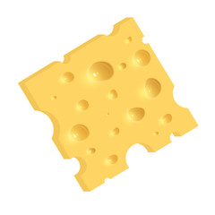 The cheese. Illustration isolated on white background. Graphic concept for your design