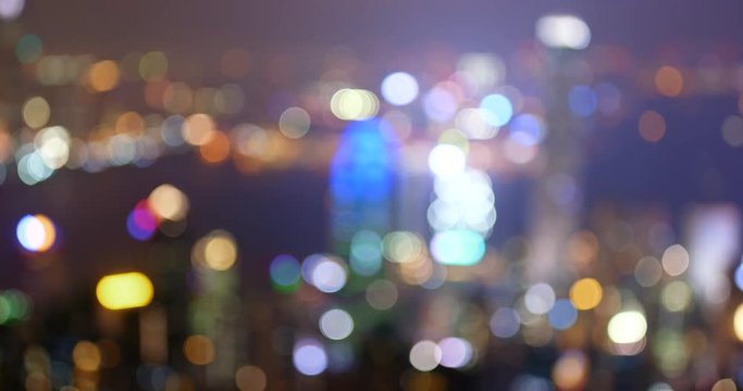 Blur of Hong Kong city view at night