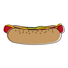 Hot dog fast food icon vector illustration graphic design