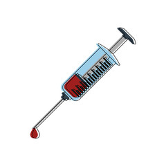 Medical syringe symbol icon vector illustration graphic design