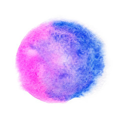 Pink round abstract background in watercolor style