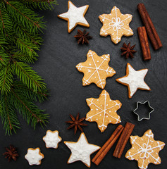 Obraz na płótnie Canvas Christmas ginger and honey cookies