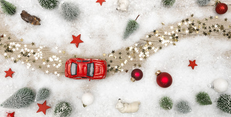 different Christmas backgrounds on wood with different christmas decoration
