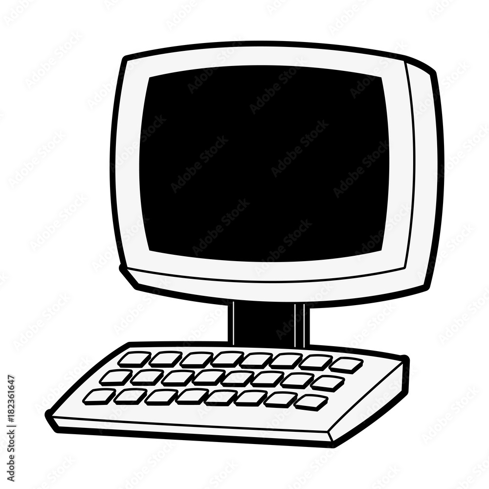 Poster computer with keyboard icon vector illustration graphic design